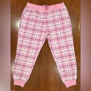 Life Is Good Pink Plaid Pajama Pants Womens XL Petite